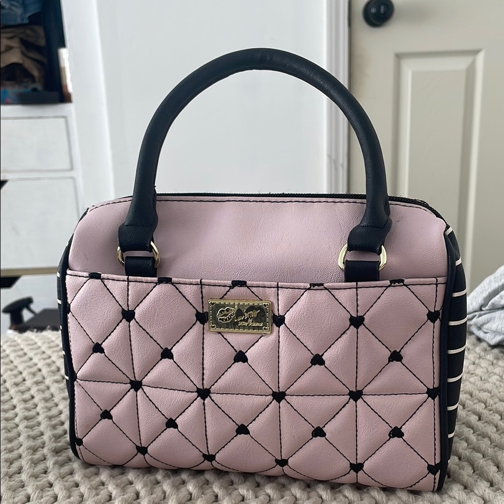 Betsey Johnson Chic Pink Quilted Bucket Handbag